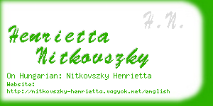 henrietta nitkovszky business card